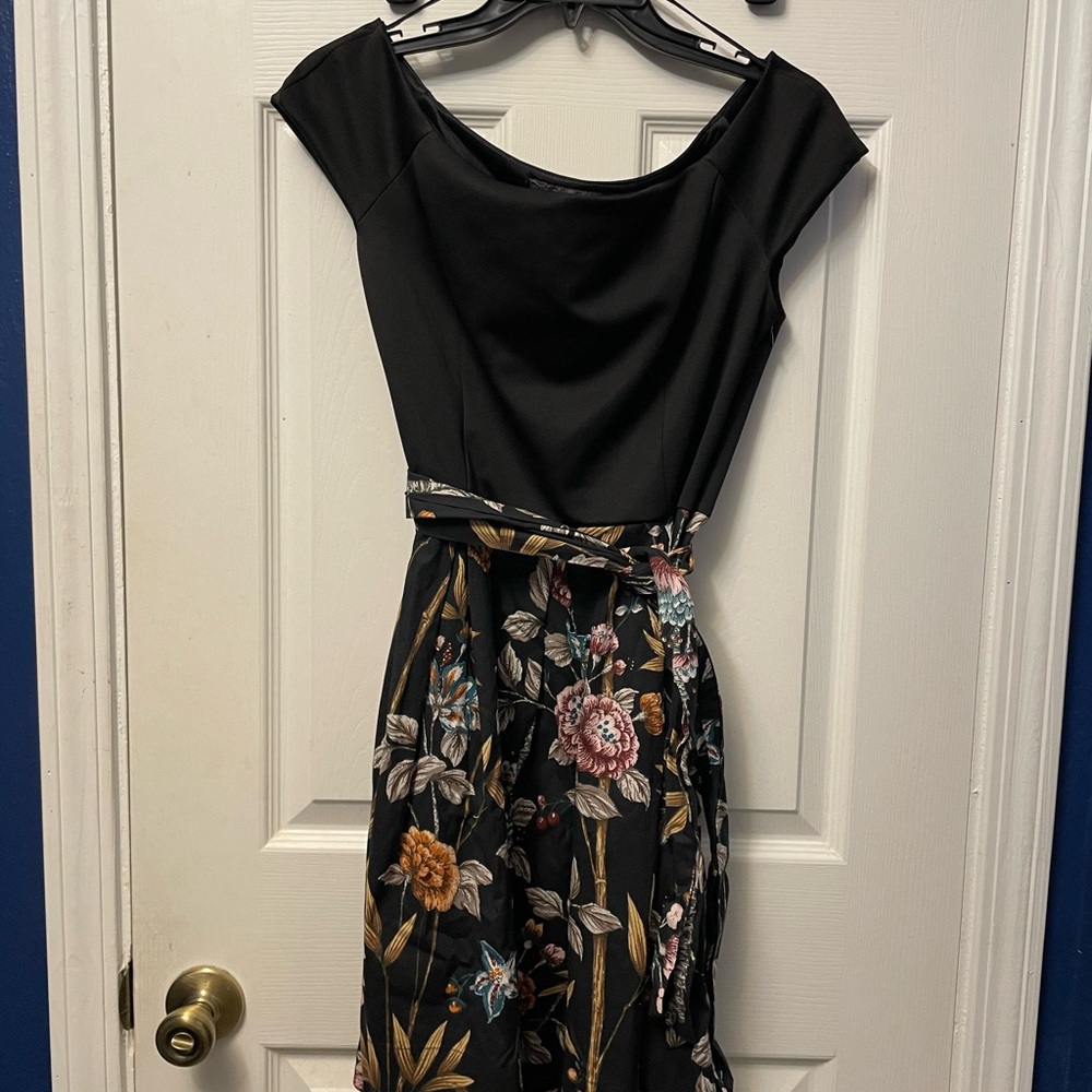 Floral Black Dress